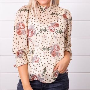 Vintage Retro Style Floral Blouse